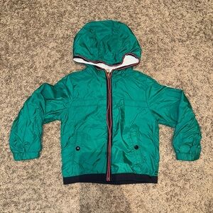 Green Moncler White and Red Accent Rain Jacket